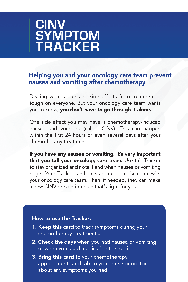 Tap to view and download the patient CINV symptom tracker